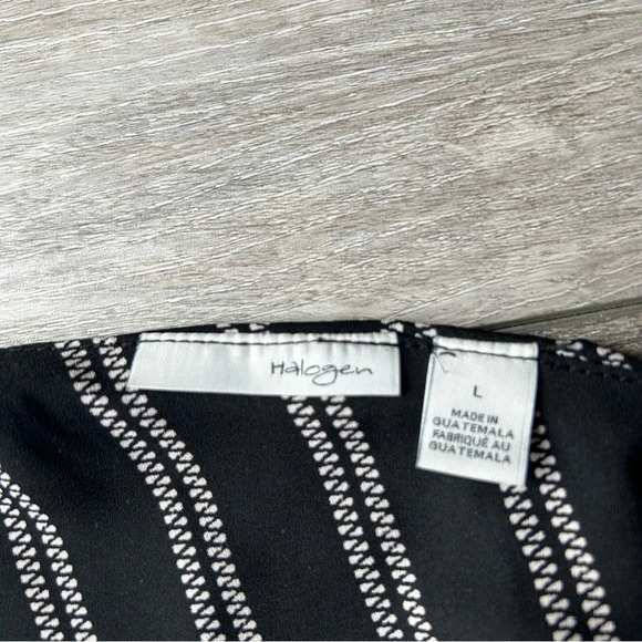 Halogen Pin Stripe One Shoulder Chiffon Blouse - Picture 8 of 14